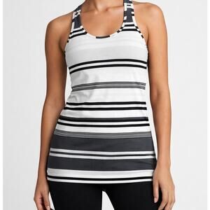 lululemon Striped Racerback Athletic Tank Top Black White | No Size Tag | XS-S